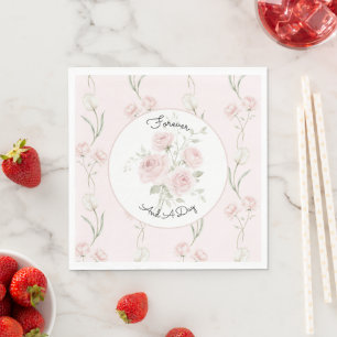 Serviette En Papier Mariage Roses Roses Blanches Tulipes Blush