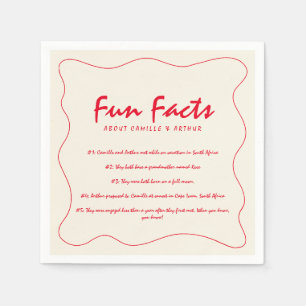 Serviette En Papier Mariage rouge Whimsical Rétro manuscrit