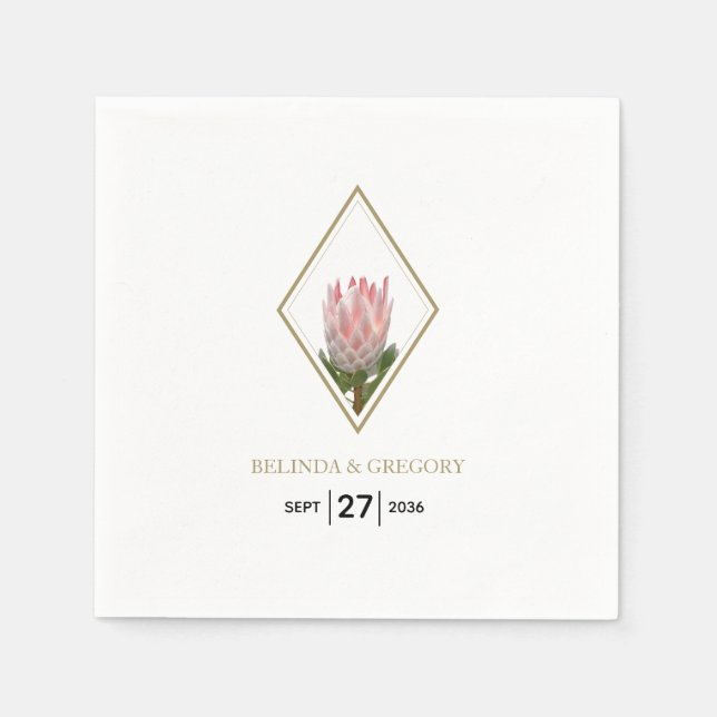 Serviette En Papier Mariage Russe King Protea (Devant)