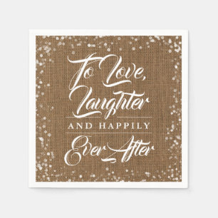 Serviette En Papier Mariage rustique à la campagne toile de jute et po