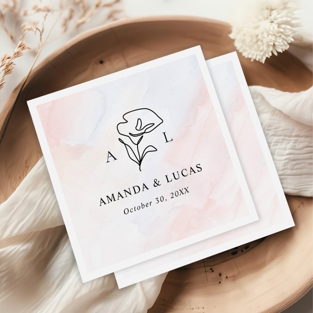 Serviette En Papier Mariage rustique botanique simple (Créateur téléchargé)