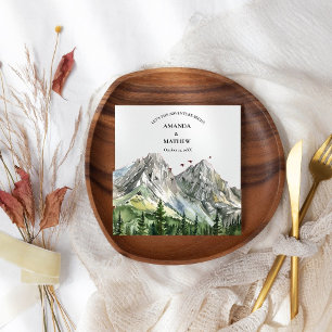 Serviette En Papier Mariage Rustique de la forêt de montagne de bois