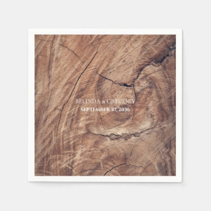 Serviette En Papier Mariage rustique en bois