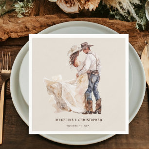 Serviette En Papier Mariage rustique en couple