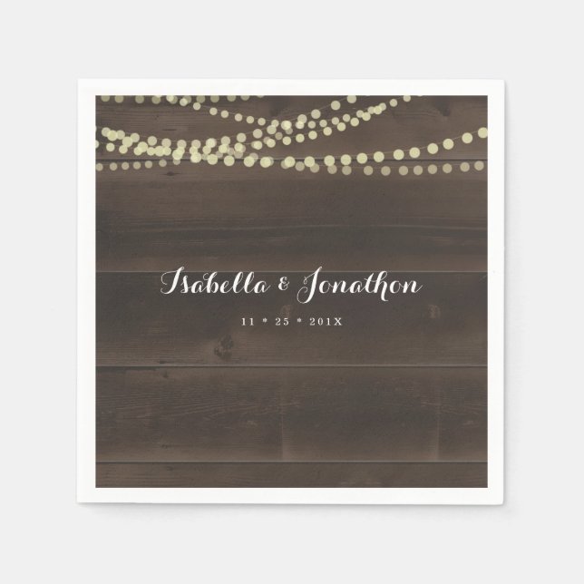 Serviette En Papier Mariage rustique simple (Devant)