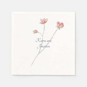 Serviette En Papier Mariage Sage Aquarelle Floral Napkin