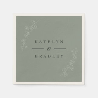 Serviette En Papier Mariage Sage Dream