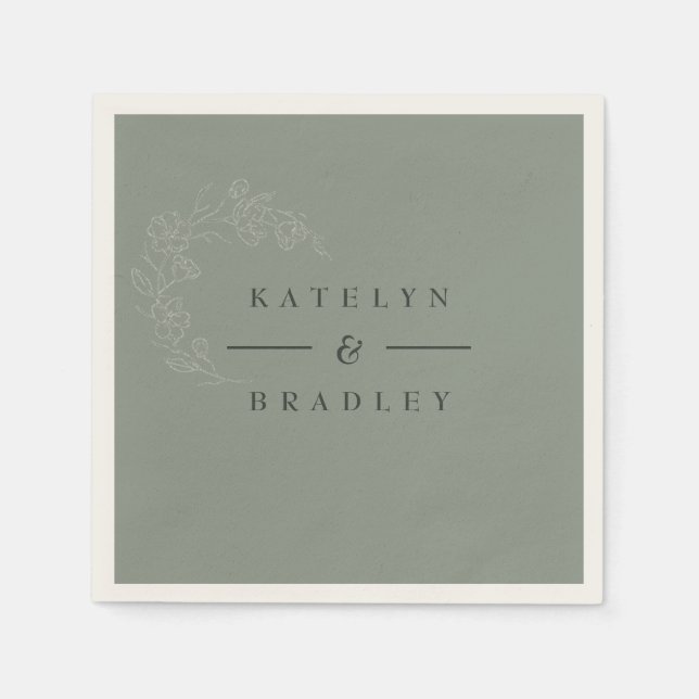 Serviette En Papier Mariage Sage Dream (Devant)