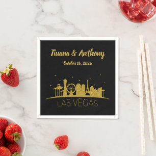 Serviette En Papier Mariage Silhouette Gold Las Vegas