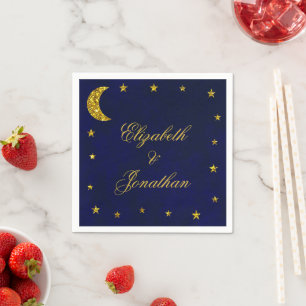 Serviette En Papier Mariage sous le ciel nocturne céleste