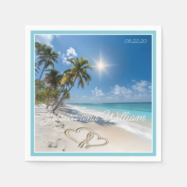 Serviette En Papier Mariage spécial été (Devant)