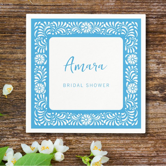 SERVIETTE EN PAPIER MARIAGE TALAVERA BLEU (Créateur téléchargé)