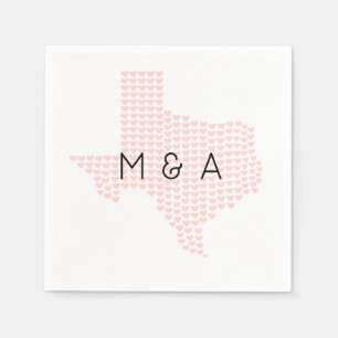 Serviette En Papier Mariage Texas Personnalisé À Thème Coeur Napkin