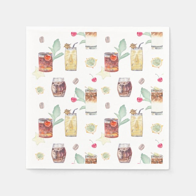 Serviette En Papier Mariage Tiki Bar Cocktail Napkins (Devant)