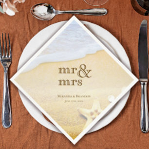 Serviette En Papier Mariage tropical de plage de Starfish