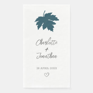 Serviette En Papier Mariage turquoise Feuille d'érable d'automne