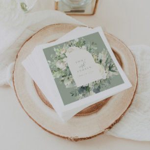 Serviette En Papier Mariage vert de l'Eucalyptus