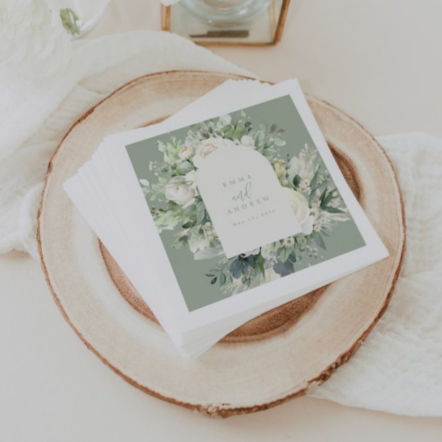 Serviette En Papier Mariage vert de l'Eucalyptus (Créateur téléchargé)