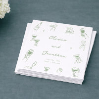 Mariage Vert Dessiné à la Main