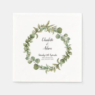 Serviette En Papier Mariage Vert Eucalyptus de Forêt