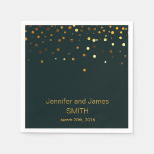 Serviette En Papier Mariage vert personnalisé Confetti Parties scintil