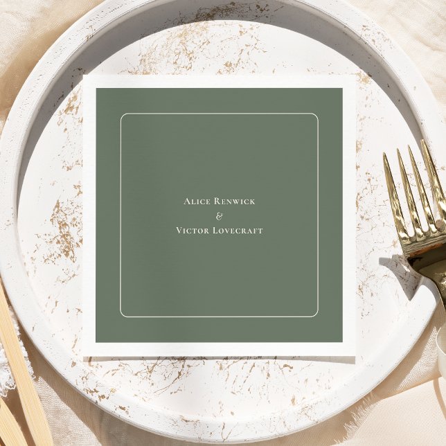 Serviette En Papier Mariage vert simple Boho Arch Sage (Créateur téléchargé)