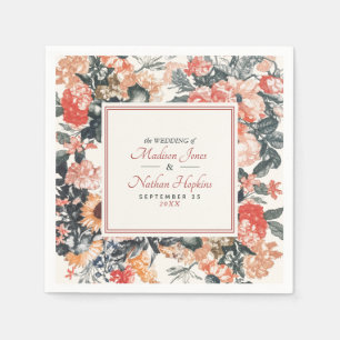 Serviette En Papier Mariage vintage d'aquarelle