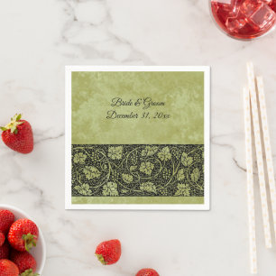 Serviette En Papier Mariage Vintage, Feuilles de Vigne Victoriennes