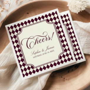 Serviette En Papier Mariage Vintage Ivoire Vin Luxe Ancienne Fortune