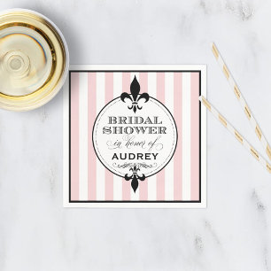 Serviette En Papier Mariage Vintage Rose French