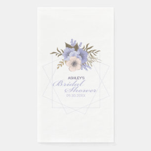 Serviette En Papier Mariage Violet Pêche Pastel Géométrique Roses Fête