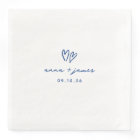 Mariage Whimsical Blue Doodle Hearts