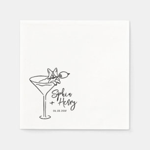 Serviette En Papier Mariage Whimsical Main Drag et Martini
