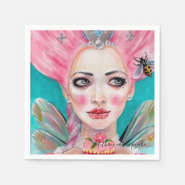 Serviette En Papier Marie Antoinette Cupcake Féerie - Queen Bee Napkin (Devant)