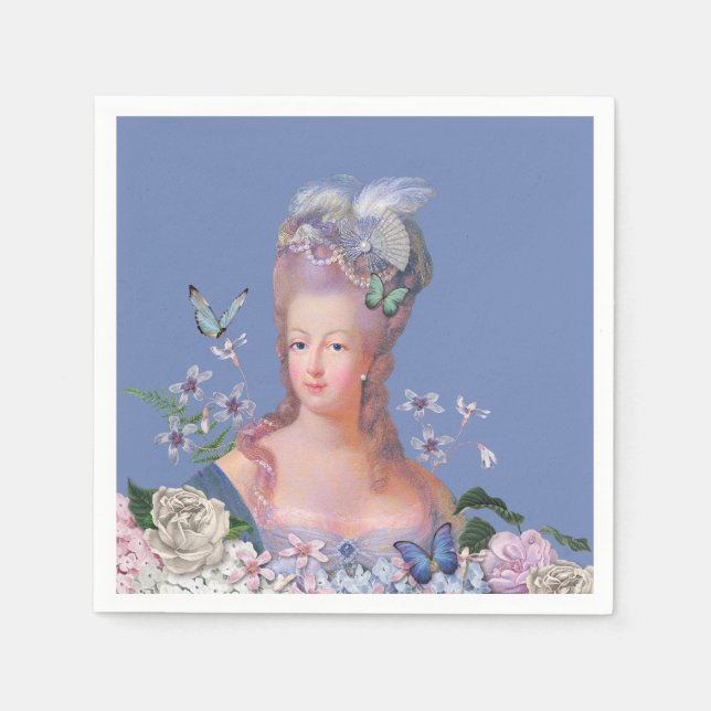 Serviette En Papier Marie Antoinette Mange Du Gâteau Anniversaire (Devant)