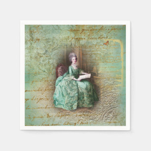 Serviette En Papier Marie Antoinette Turquoise