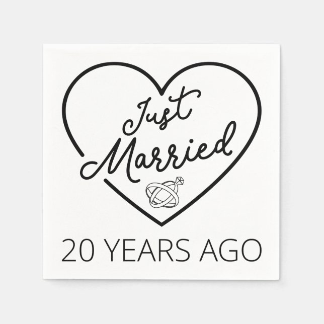 Serviette En Papier Marié Il Y A 20 Ans III (Devant)