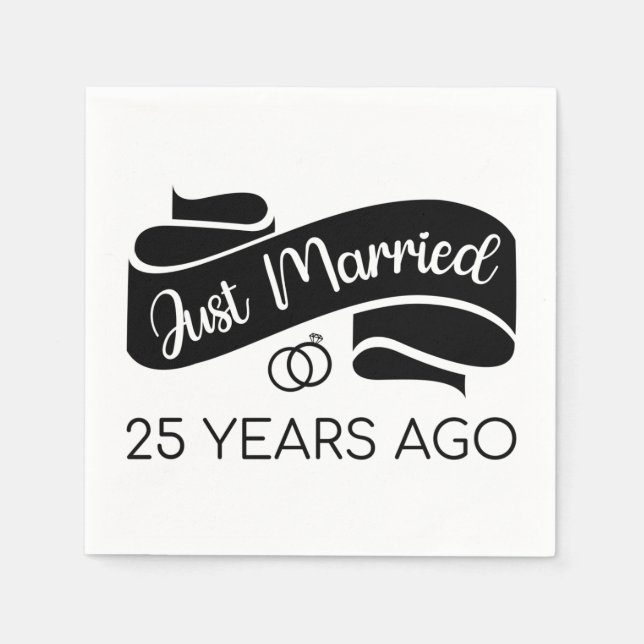 Serviette En Papier Marié Il Y A 25 Ans V (Devant)