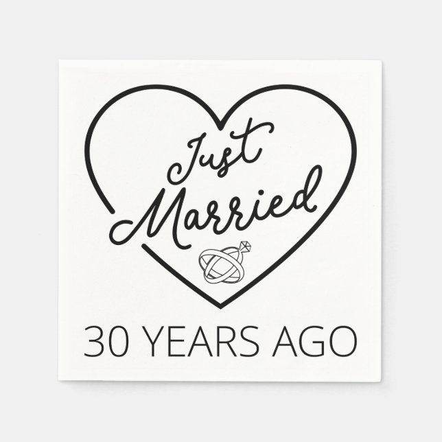 Serviette En Papier Marié Il Y A 30 Ans III (Devant)