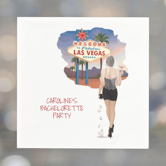 Serviette En Papier Mariée aux cheveux bruns de Las Vegas Bachelorette (Créateur téléchargé)
