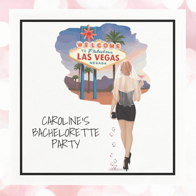 Serviette En Papier Mariée aux cheveux roux de Las Vegas  (Créateur téléchargé)