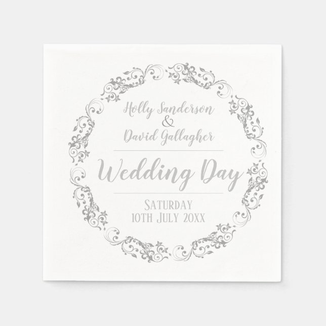 Serviette En Papier Mariée et chambre de mariage Jour Napkin (Devant)