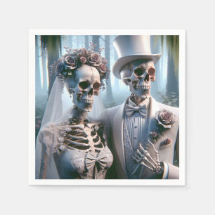 Serviette En Papier Mariée et marié d'Halloween