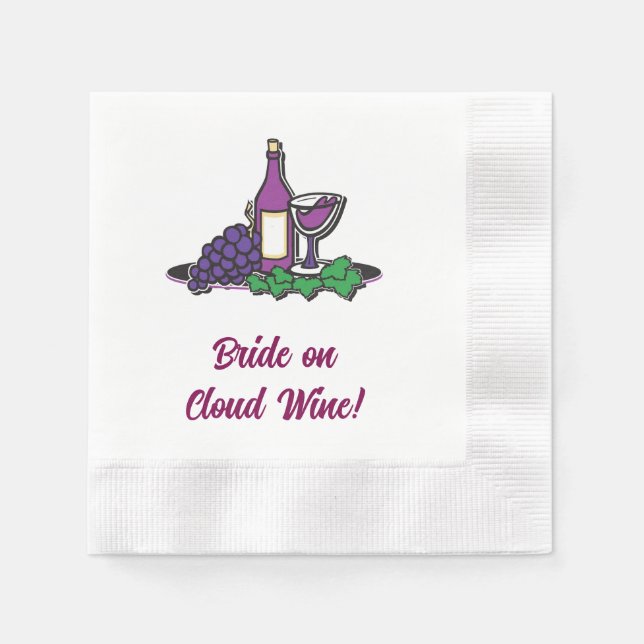 Serviette En Papier Mariée sur le vin de nuage ! (Devant)