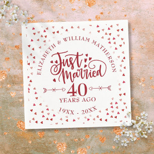 Serviette En Papier Mariés à peine 40e anniversaire de mariage