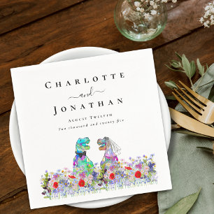 Serviette En Papier Mariés Dinosaures sur mesure pour mariage