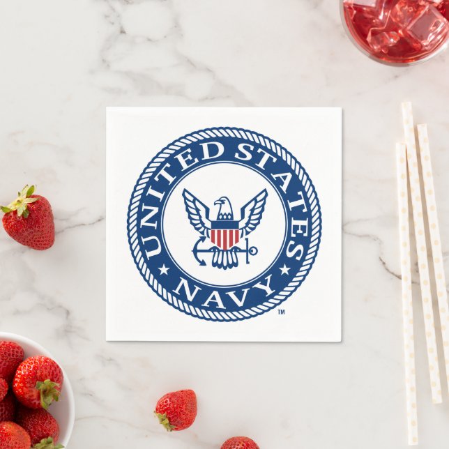 Serviette En Papier Marine américaine | Navy Alt Emblem (En situation)