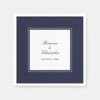 Marine Bleu et Blanc Simple Mariage élégant