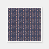 Marine Blue Rose Gold Foil Hipster Tribal Flèches
