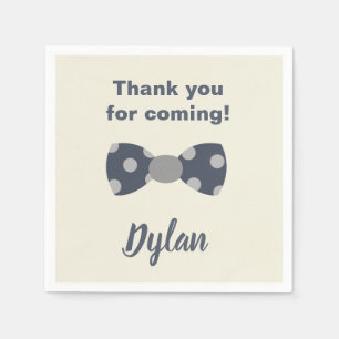 Serviette En Papier Marine de M. Onederful et cravate d'arc grise